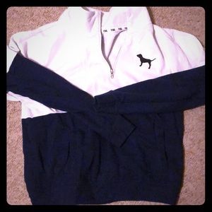 PINK two-tone boyfriend quarter zip